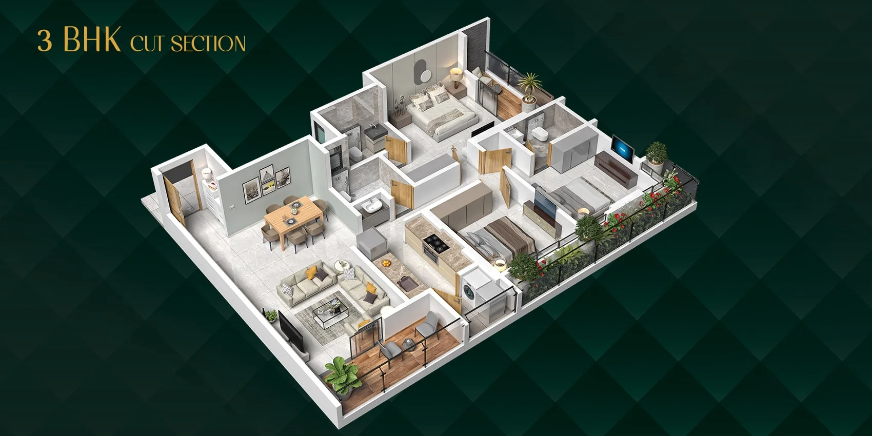 Infinito Sereno Baner 2BHK Floor Plan Image